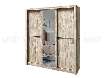 Шкаф-Купе Ройс (Ш-2000 x В-2200 x Г-616 мм) Дуб Юкон/Бетон Темный
