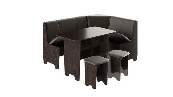 Кухонный уголок «Техас исп.1» Дуб Венге/Экокожа Коричневая