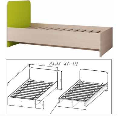 Кровать Лайк КР-112 (Ш-940 х В-680 х Д-2032 мм)