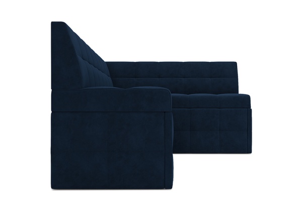 Кухонный угловой диван дельфин Атлантис велюр темно-синий